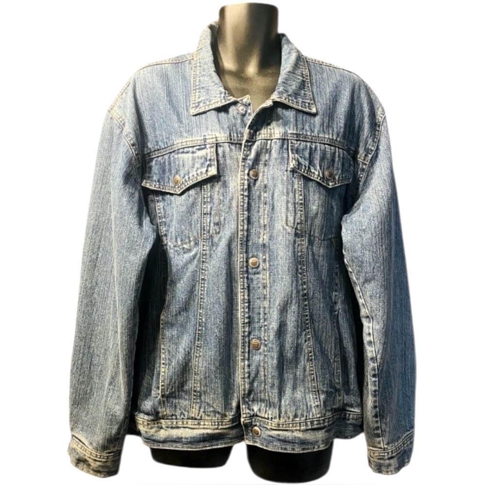 Route 66 Lined Denim Trucker Jacket Blue Workwear Men’s L